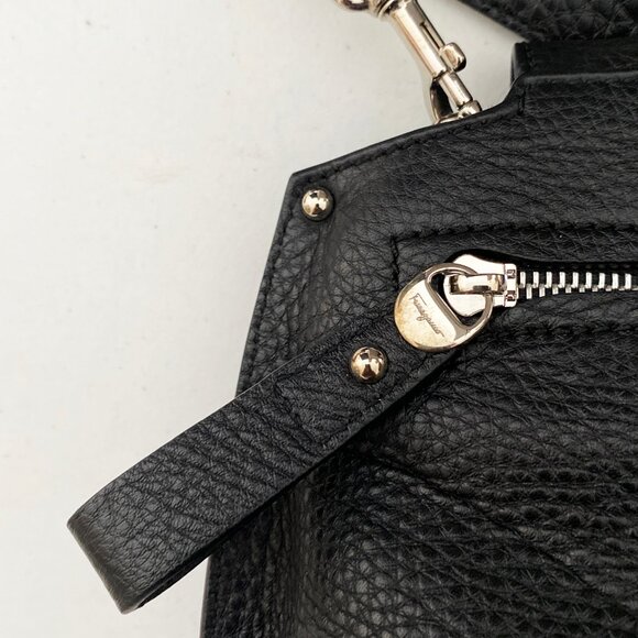 Salvatore Ferragamo Sofia Black Leather Satchel - Picture 8 of 12